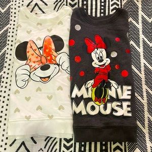 2 long sleeve pull-over Minnie sweatshirts.